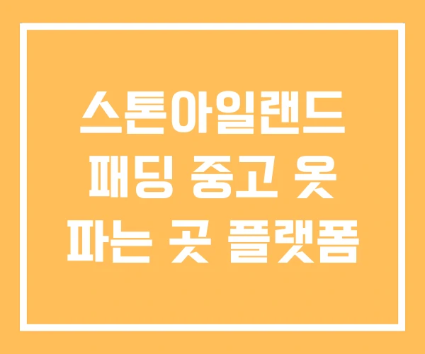 스톤아일랜드 패딩 중고 옷 파는 곳 플랫폼 스톤아일랜드 패딩 중고 옷 파는 곳 플랫폼