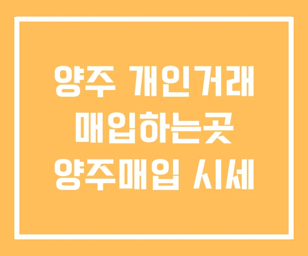 양주 개인거래 매입하는곳 양주매입 시세