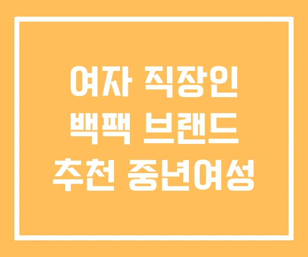 여자 직장인 백팩 브랜드 추천 중년여성 여자 직장인 백팩 브랜드 추천 중년여성