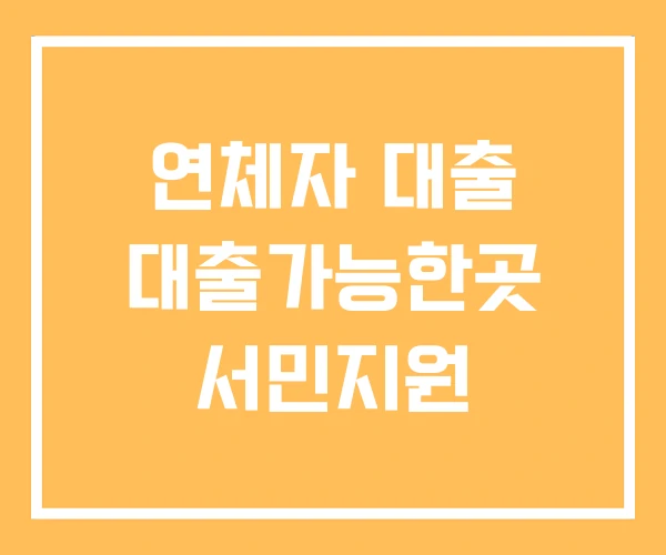 연체자 대출 대출가능한곳 서민지원 연체자 대출 대출가능한곳 서민지원