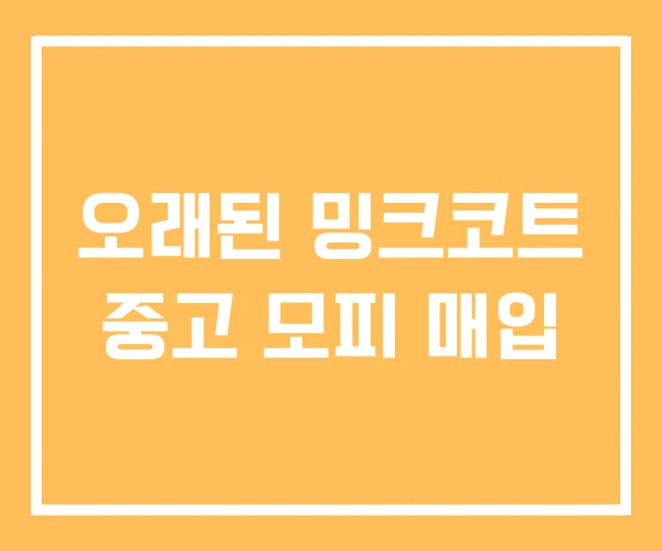 오래된 밍크코트 중고 모피 매입 오래된 밍크코트 중고 모피 매입