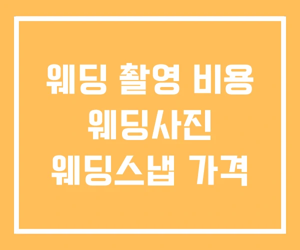 웨딩 촬영 비용 웨딩사진 웨딩스냅 가격