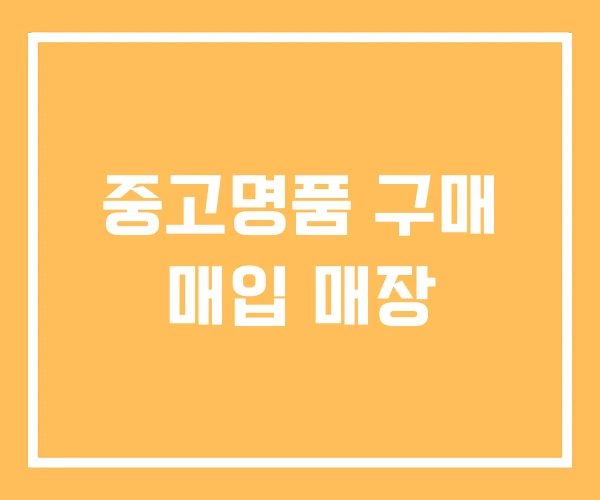 중고명품 구매 매입 매장 중고명품 구매 매입 매장
