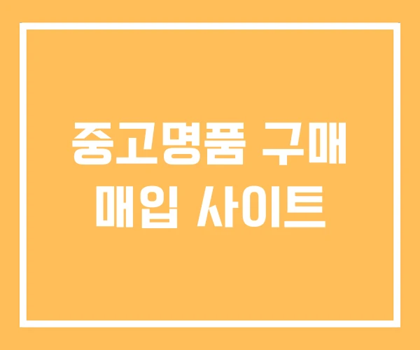 중고명품 구매 매입 사이트 중고명품 구매 매입 사이트