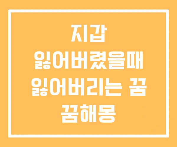 지갑 잃어버렸을때 잃어버리는 꿈 꿈해몽