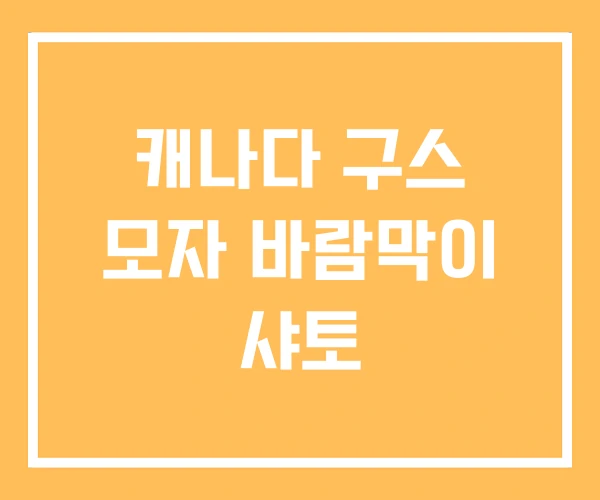 캐나다 구스 모자 바람막이 샤토 캐나다 구스 모자 바람막이 샤토