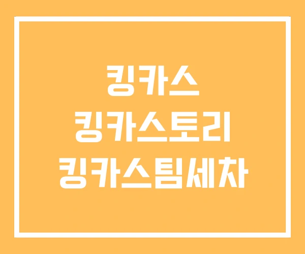 킹카스 킹카스토리 킹카스팀세차