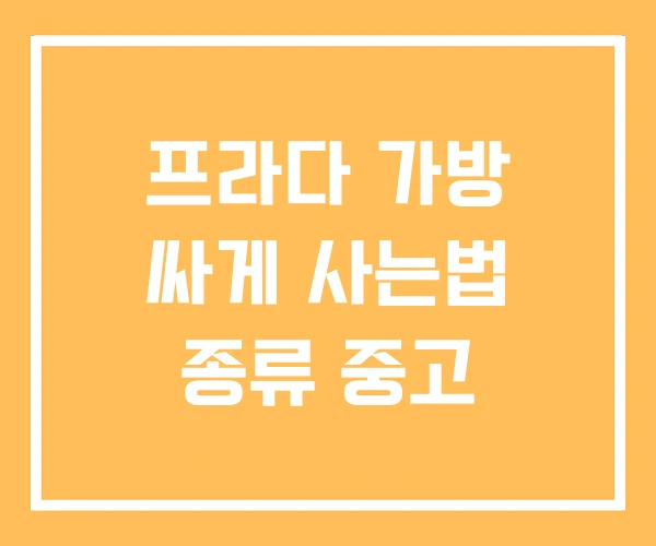프라다 가방 싸게 사는법 종류 중고 프라다 가방 싸게 사는법 종류 중고
