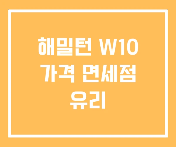 해밀턴 W10 가격 면세점 유리