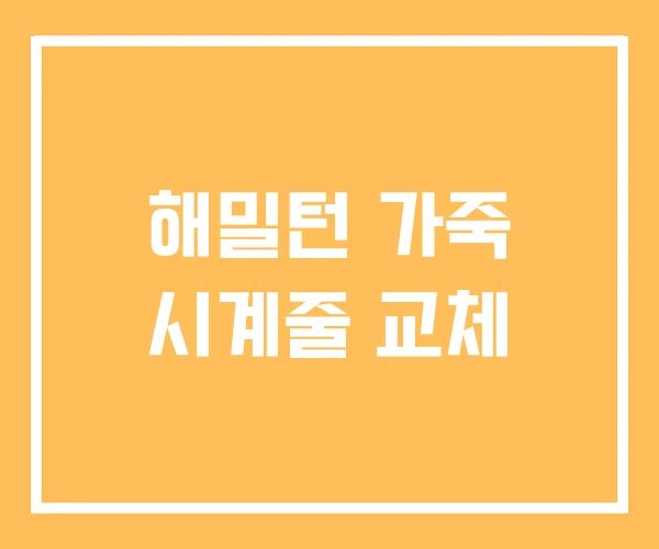 해밀턴 가죽 시계줄 교체