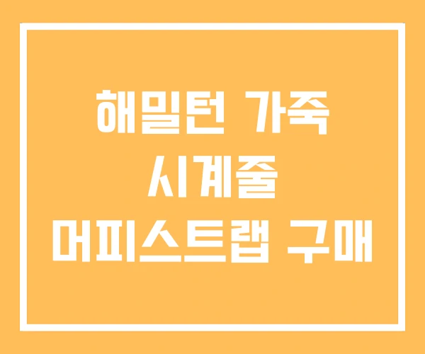 해밀턴 가죽 시계줄 머피스트랩 구매 해밀턴 가죽 시계줄 머피스트랩 구매