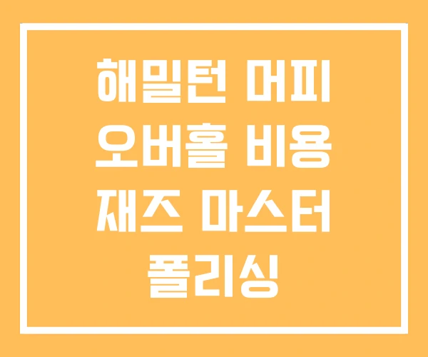 해밀턴 머피 오버홀 비용 재즈 마스터 폴리싱
