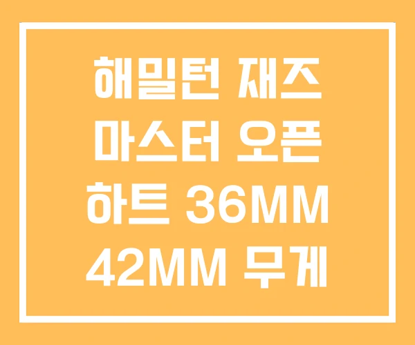 해밀턴 재즈 마스터 오픈 하트 36MM 42MM 무게 해밀턴 재즈 마스터 오픈 하트 36MM 42MM 무게