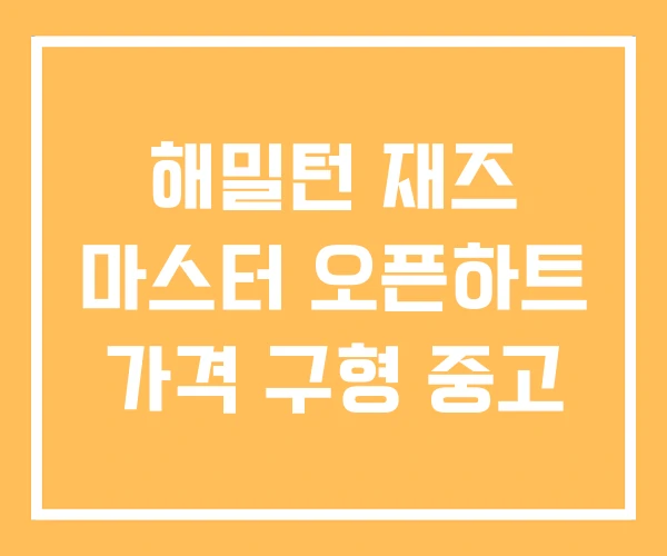 해밀턴 재즈 마스터 오픈하트 가격 구형 중고 해밀턴 재즈 마스터 오픈하트 가격 구형 중고