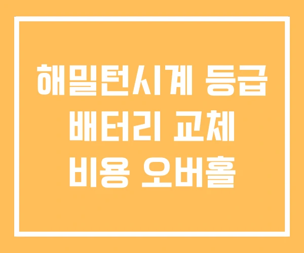 해밀턴시계 등급 배터리 교체 비용 오버홀 해밀턴시계 등급 배터리 교체 비용 오버홀