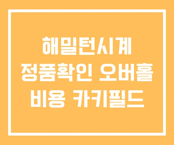해밀턴시계 정품확인 오버홀 비용 카키필드